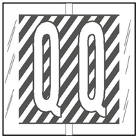 Col'R'TAB  Alpha Labels - 82100 Series - Letter 'Q' - Gray - 1-1/2" H x 1-1/2" W - Labels on Sheets - 100/Pack