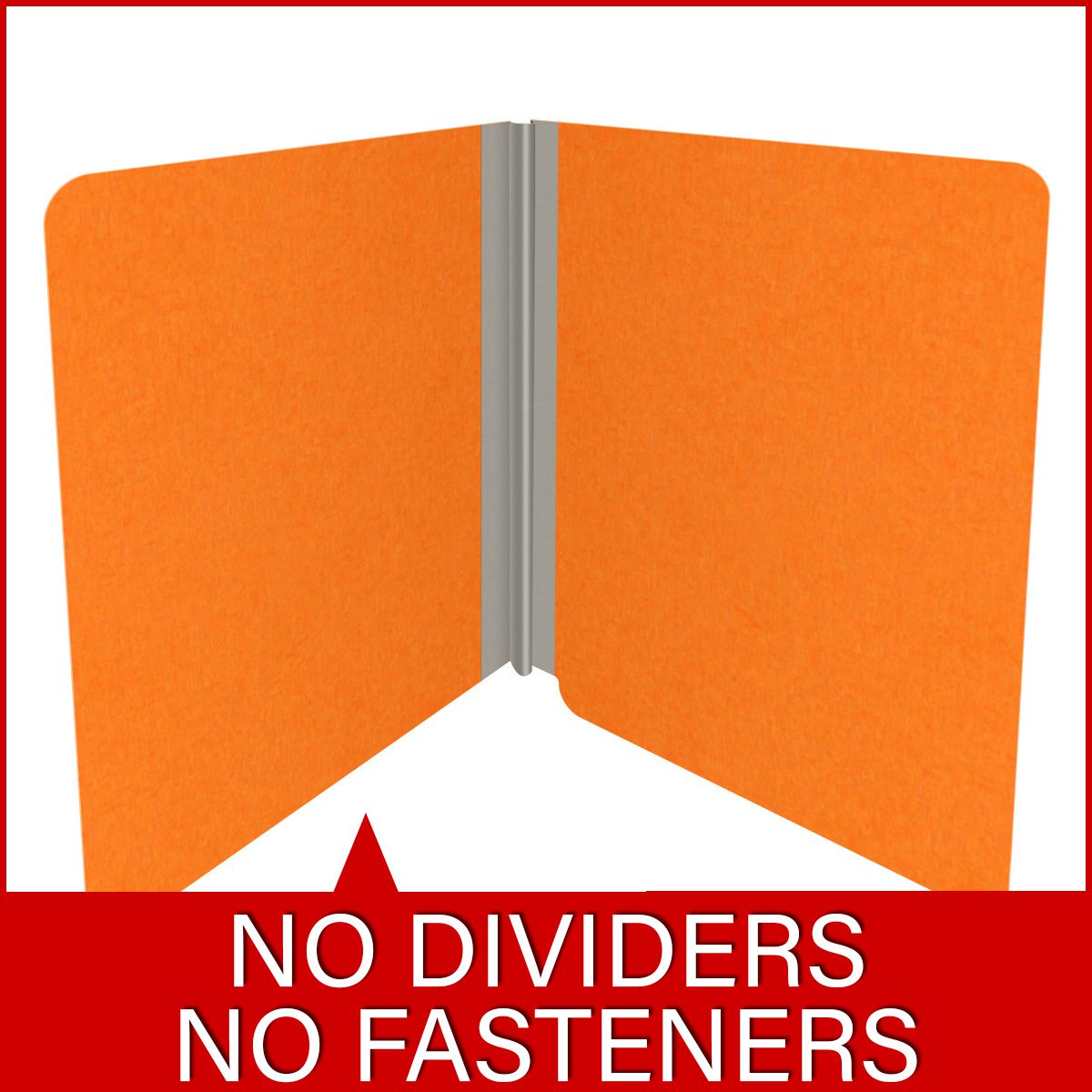 Orange letter size end tab classification folder with 2" gray tyvek expansion. 18 pt. paper stock. Packaged 25/125.