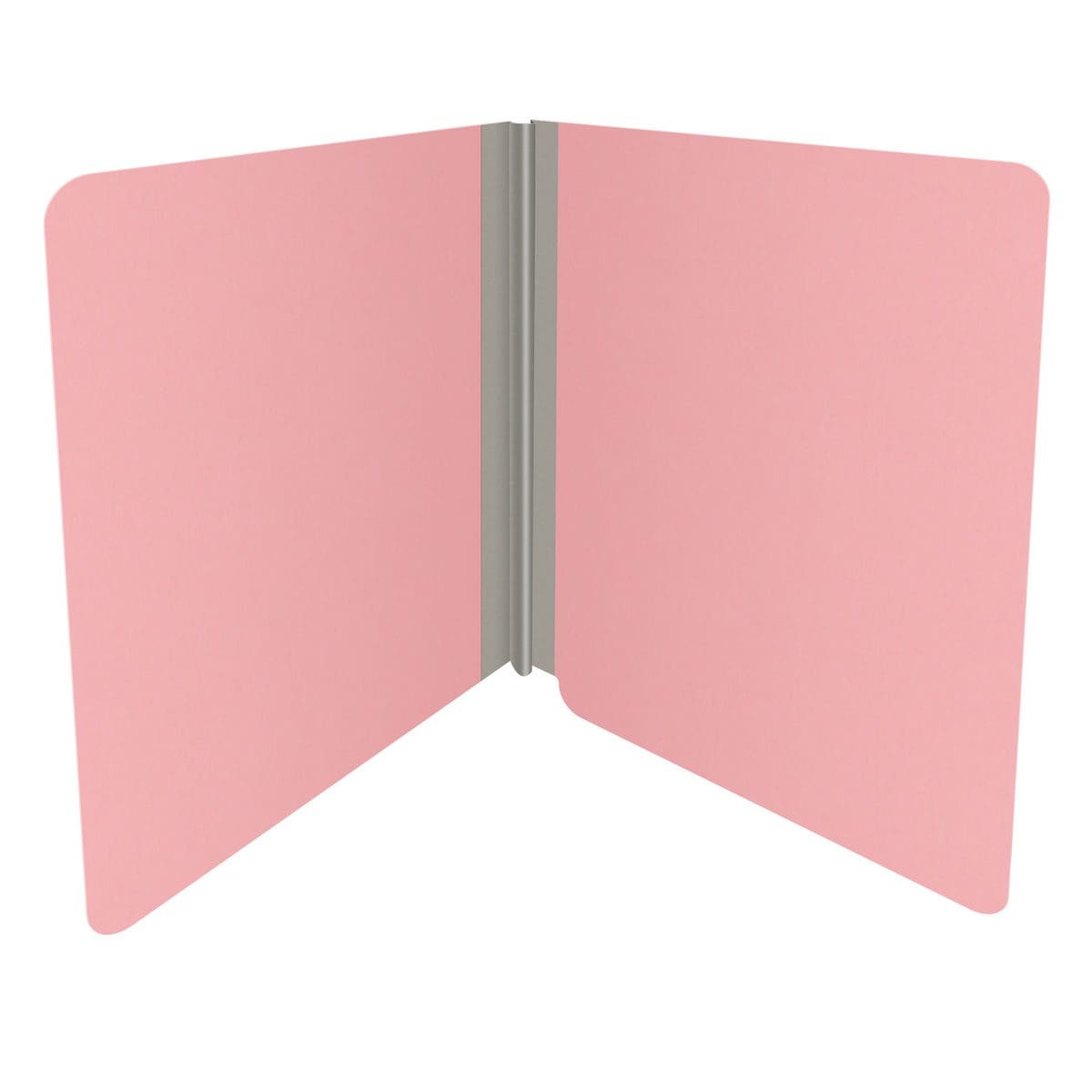 Pink letter size end tab classification folder with 2" gray tyvek expansion. 18 pt. paper stock. Packaged 25/125.