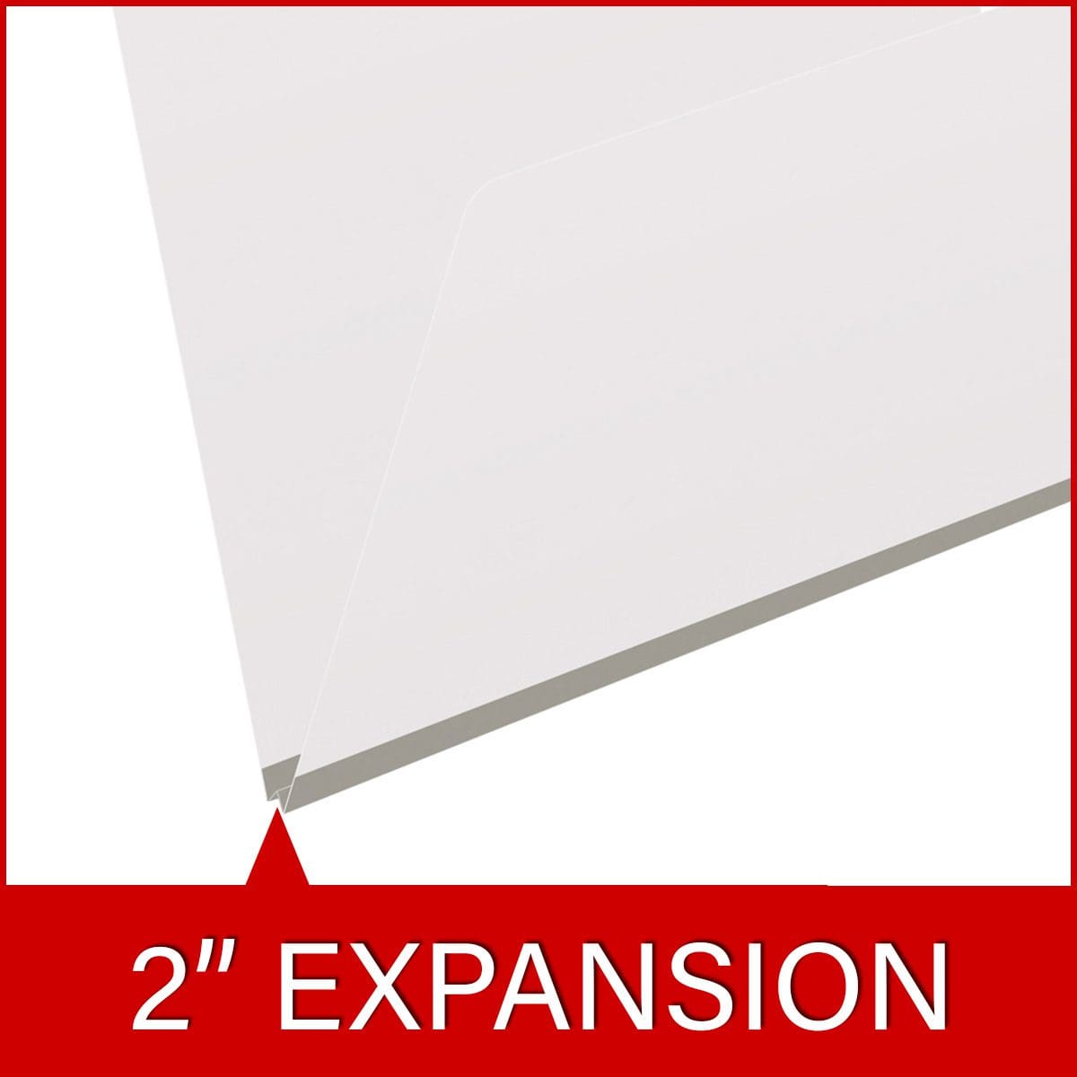 White letter size end tab classification folder with 2" gray tyvek expansion. 18 pt. paper stock. Packaged 25/125.