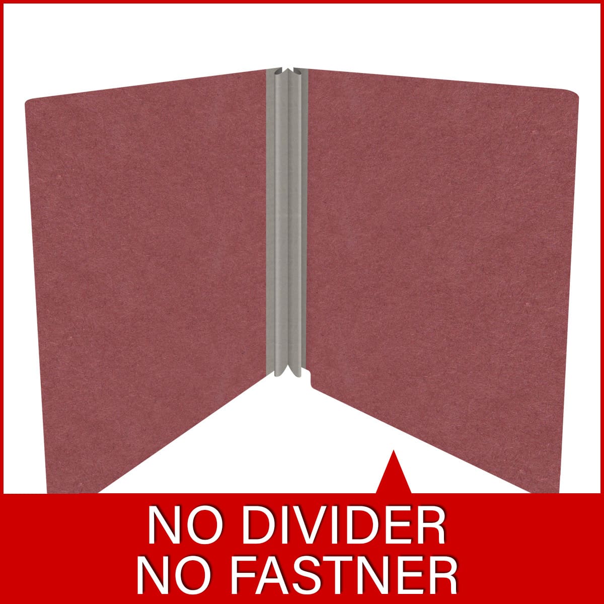 Dark red letter size end tab classification folder with 2" russet brown tyvek expansion. 25 pt type 3 pressboard stock. Packaged 25/125.
