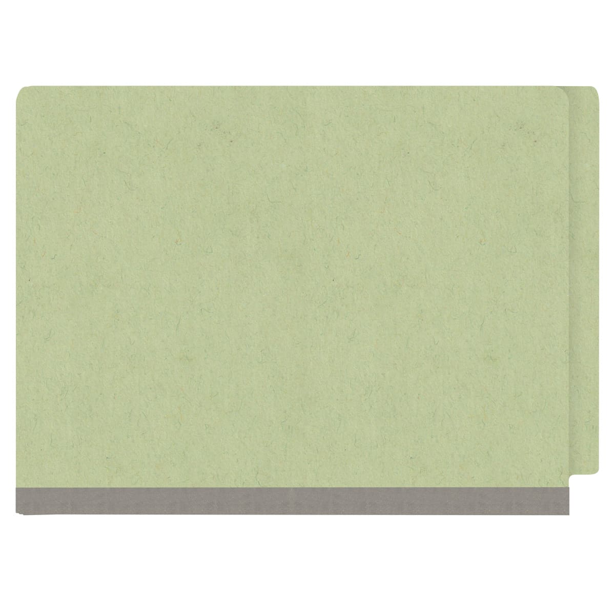 Peridot green letter size end tab classification folder with 2" dark green tyvek expansion. 25 pt type 3 pressboard stock. Packaged 25/125.