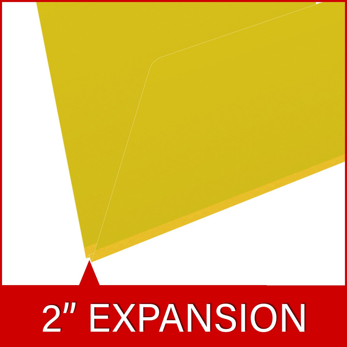 Yellow letter size end tab classification folder with 2" lemon yellow tyvek expansion. 25 pt type 3 pressboard stock. Packaged 25/125.