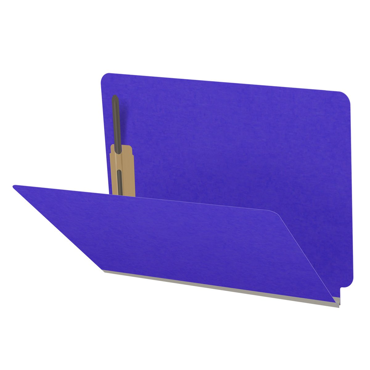 Purple letter size end tab classification folder with 2" gray tyvek expansion and 2" bonded fasteners on inside front and inside back. 18 pt. paper stock, 25/Box