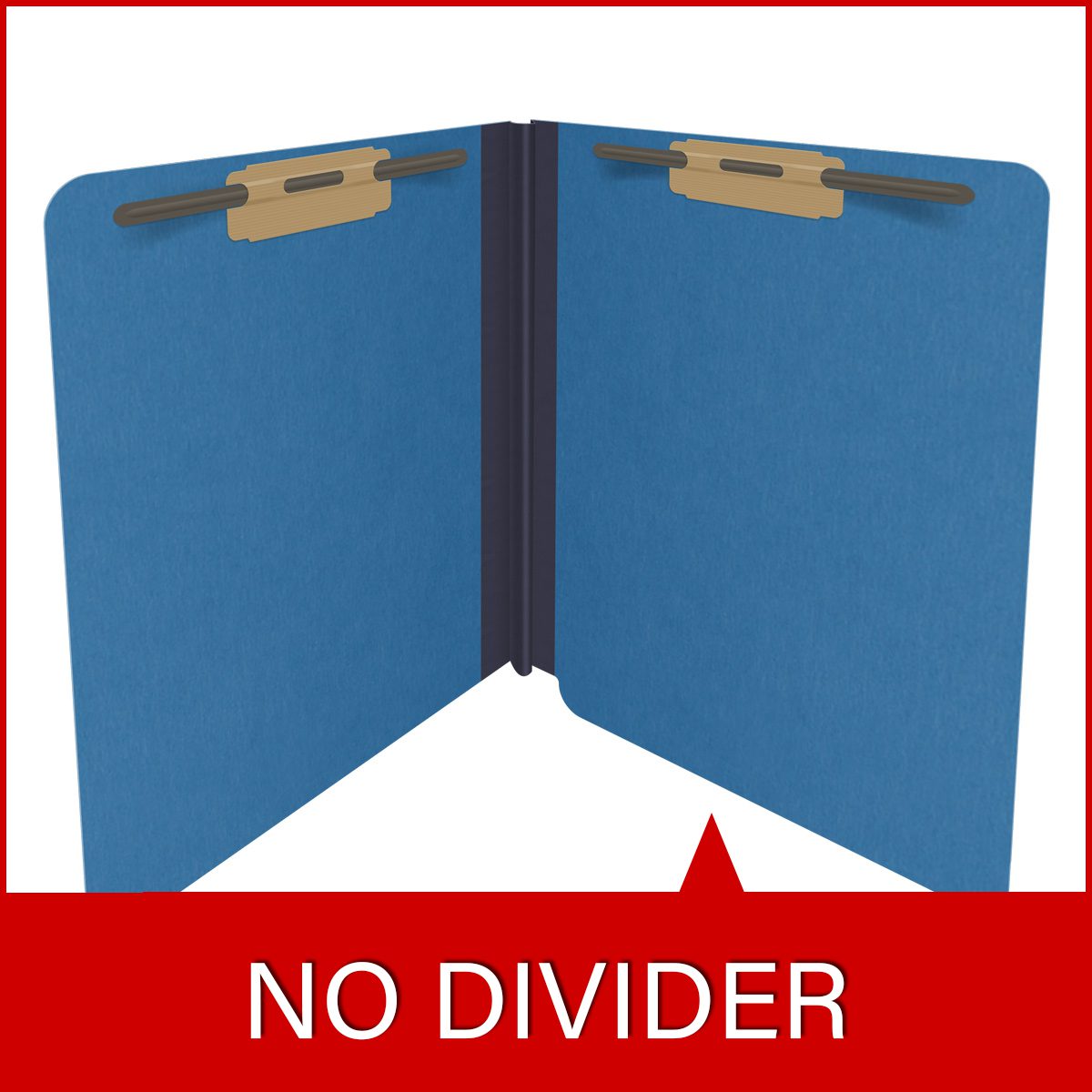 Royal blue letter size end tab classification folder with 2" dark blue tyvek expansion and 2" bonded fasteners on inside front and inside back. 25 pt type 3 pressboard stock, 25/Box
