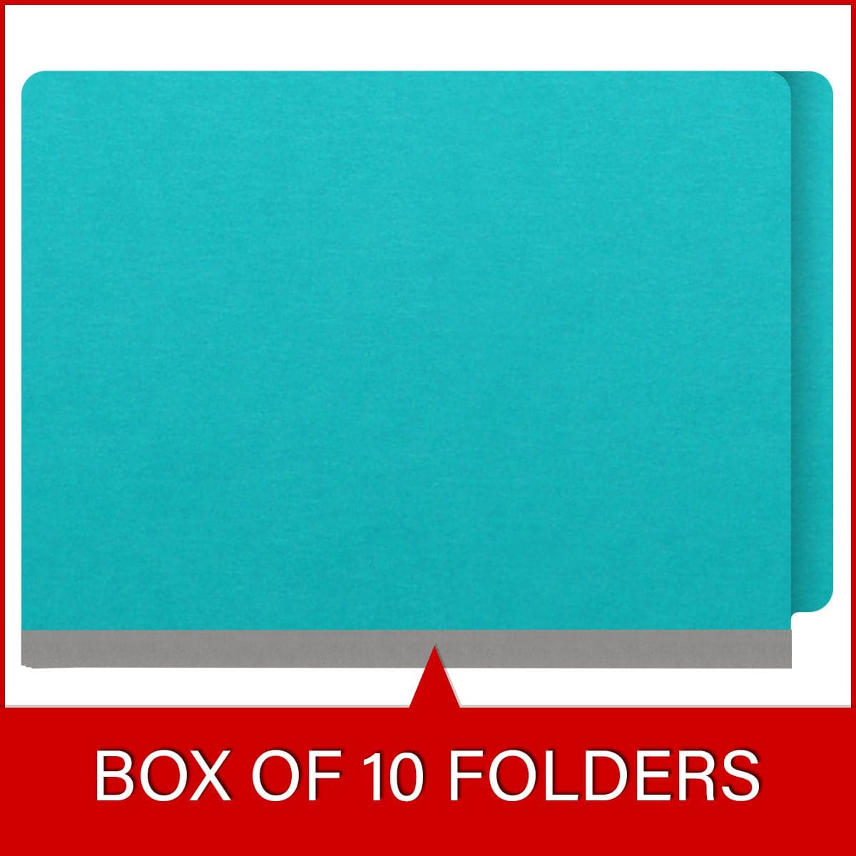 Light blue letter size end tab classification folder with 3" gray tyvek expansion, with 2" bonded fasteners on inside front and inside back and 1" duo fastener on dividers. 18 pt. paper stock and 17 pt brown kraft dividers. Packaged 10/50.