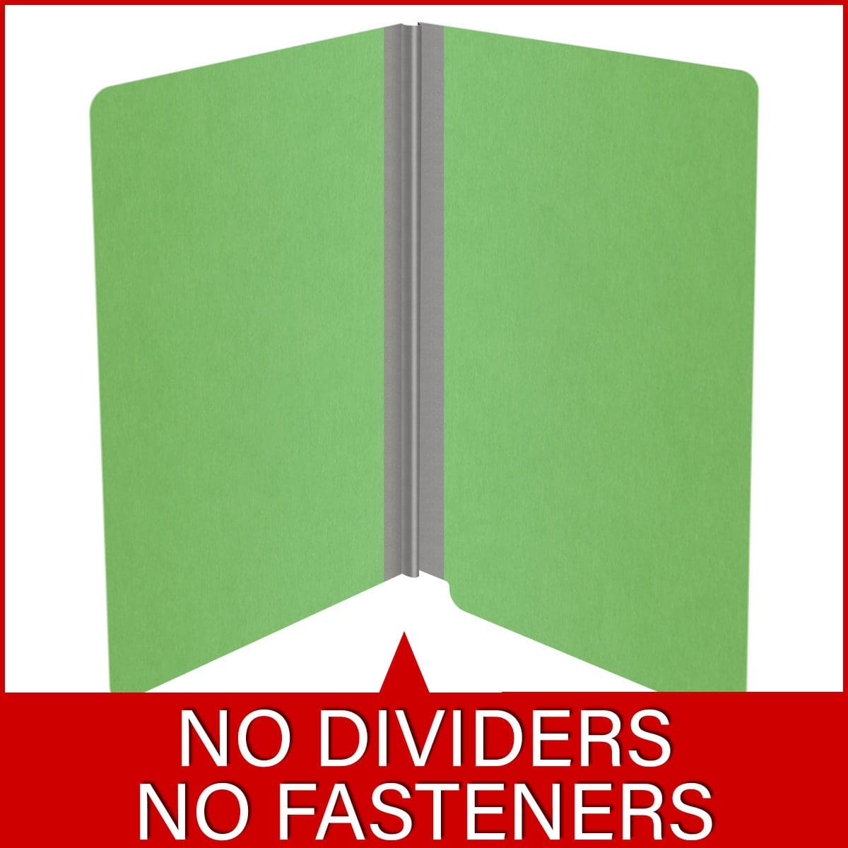 Green legal size end tab classification folder with 2" gray tyvek expansion. 18 pt. paper stock. Packaged 25/125.