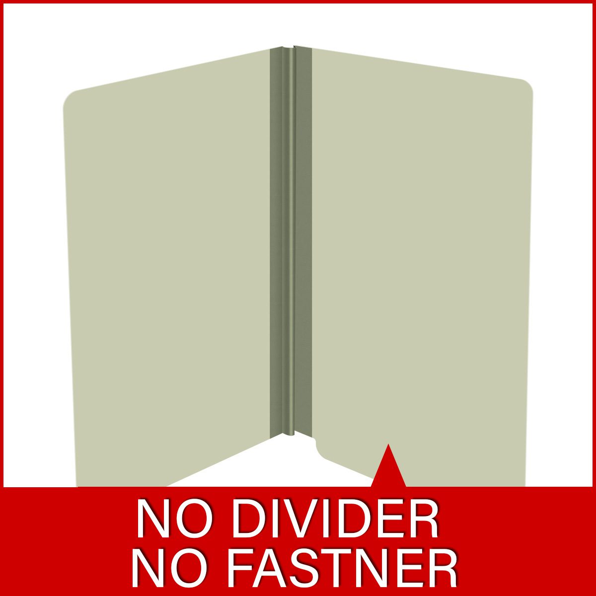 Green legal size end tab classification folder with 2" gray tyvek expansion. 25 pt type 3 pressboard stock. Packaged 25/125.