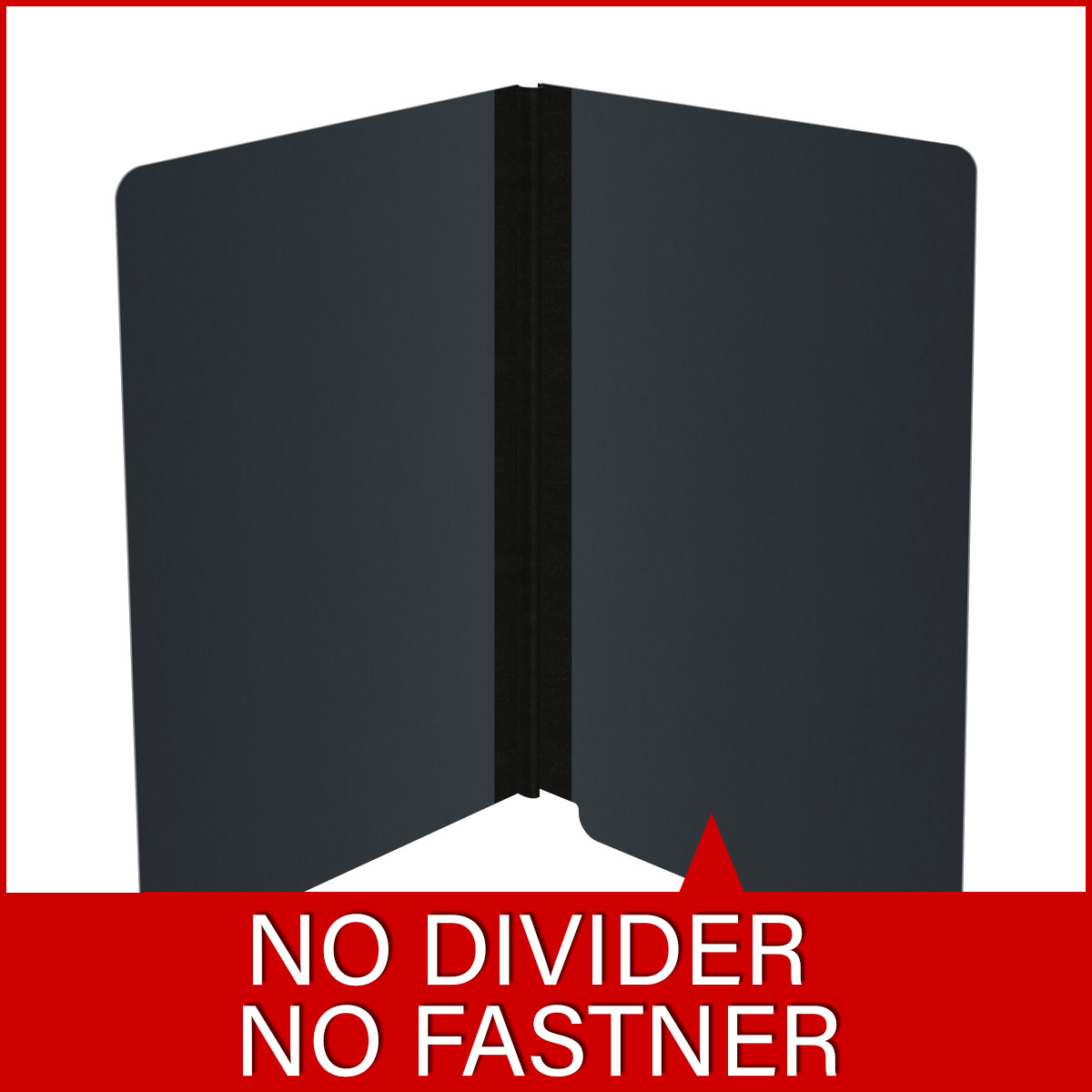 Black legal size end tab classification folder with 2" gray tyvek expansion. 25 pt type 3 pressboard stock. Packaged 25/125.