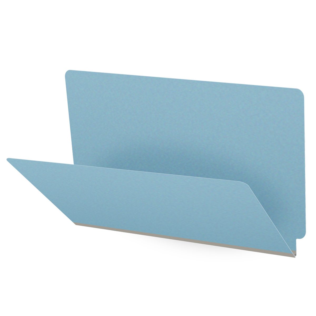 Blue legal size end tab classification folder with 2" gray tyvek expansion. 25 pt type 3 pressboard stock. Packaged 25/125.