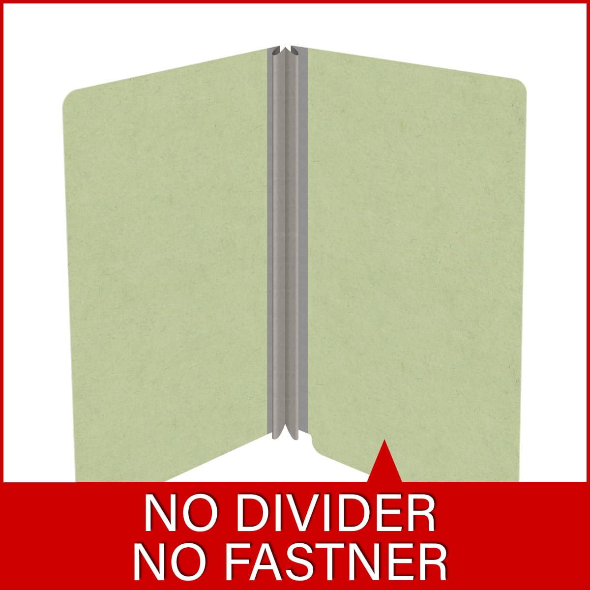 Peridot green legal size end tab classification folder with 2" dark green tyvek expansion. 25 pt type 3 pressboard stock. Packaged 25/125.