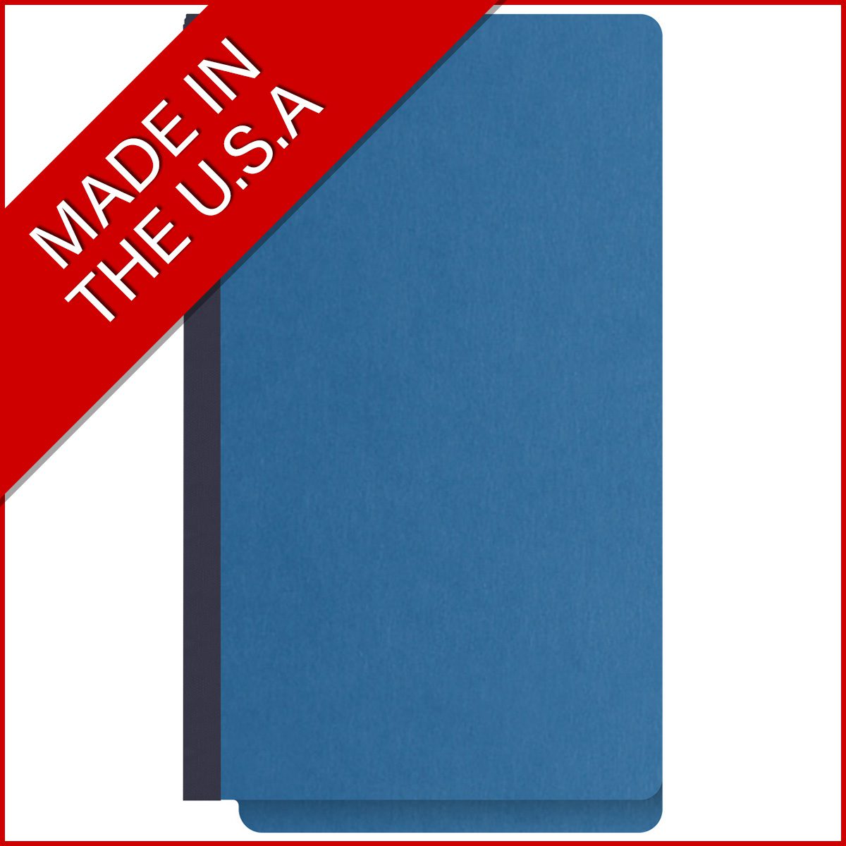 Royal blue legal size end tab classification folder with 2" dark blue tyvek expansion. 25 pt type 3 pressboard stock, 25/Box