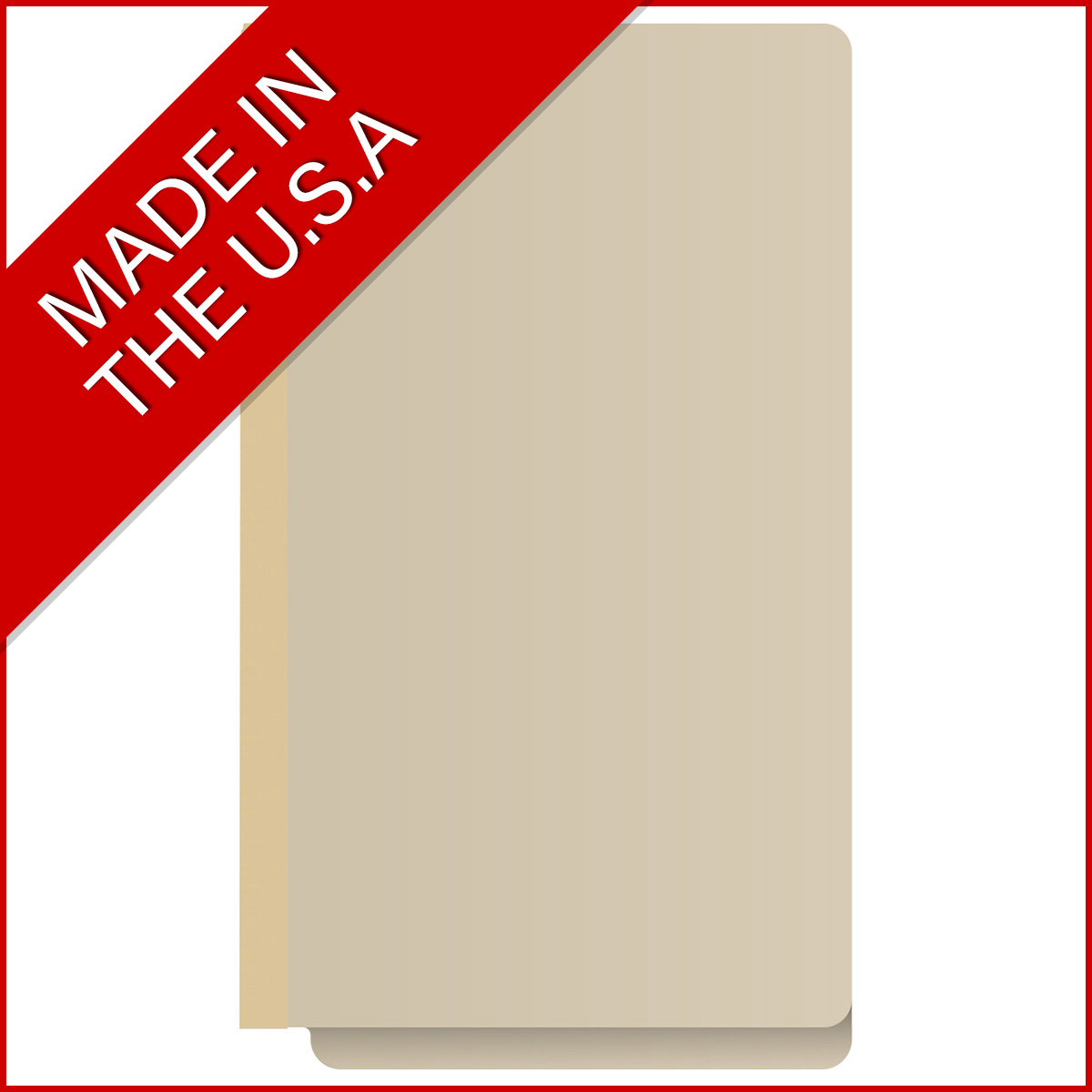 Manila legal size end tab three divider classification folder with 3" gray tyvek expansion, with 2" bonded fasteners on inside front and inside back and 1" duo fastener on dividers. 18 pt manila stock. Packaged 10/50.