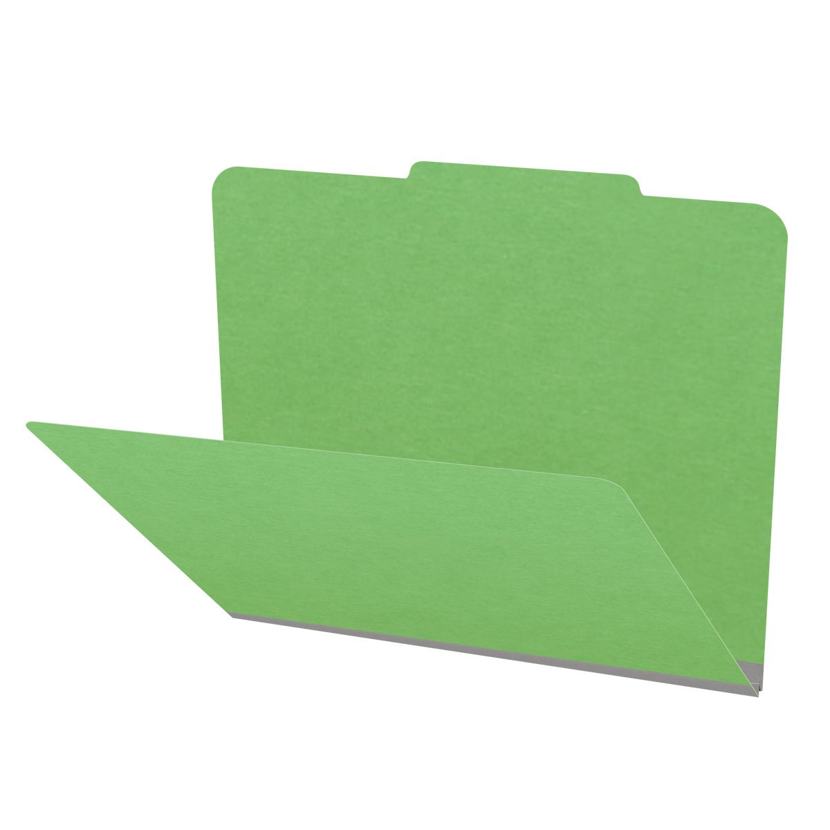 Green letter size top tab classification folder with 2" gray tyvek expansion. 18 pt. paper stock, 25/Box