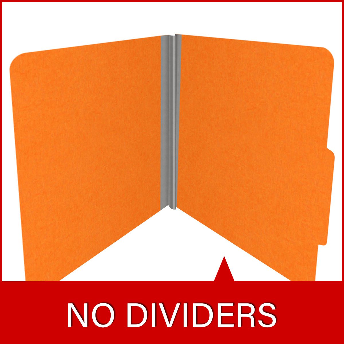 Orange letter size top tab classification folder with 2" gray tyvek expansion. 18 pt. paper stock. Packaged 25/125.