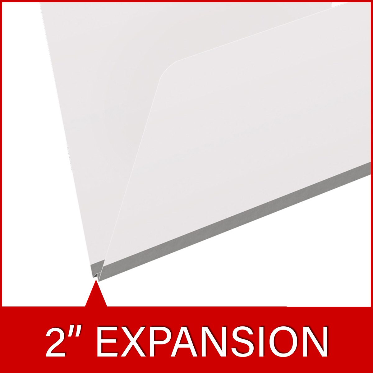 White letter size top tab classification folder with 2" gray tyvek expansion. 18 pt. paper stock. Packaged 25/125.