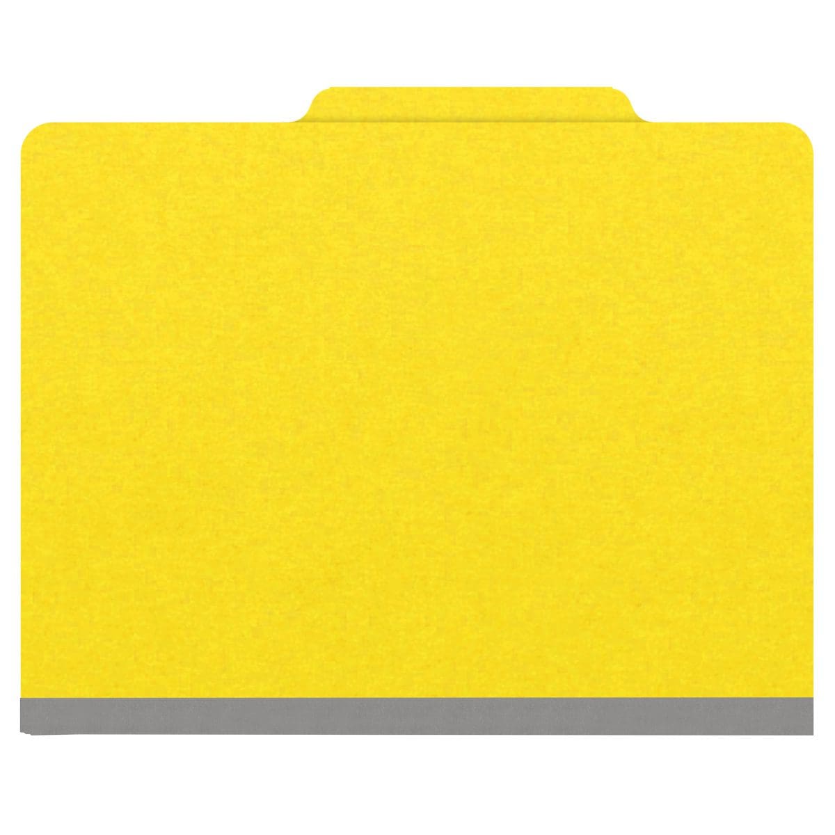 Yellow letter size top tab classification folder with 2" gray tyvek expansion. 18 pt. paper stock. Packaged 25/125.
