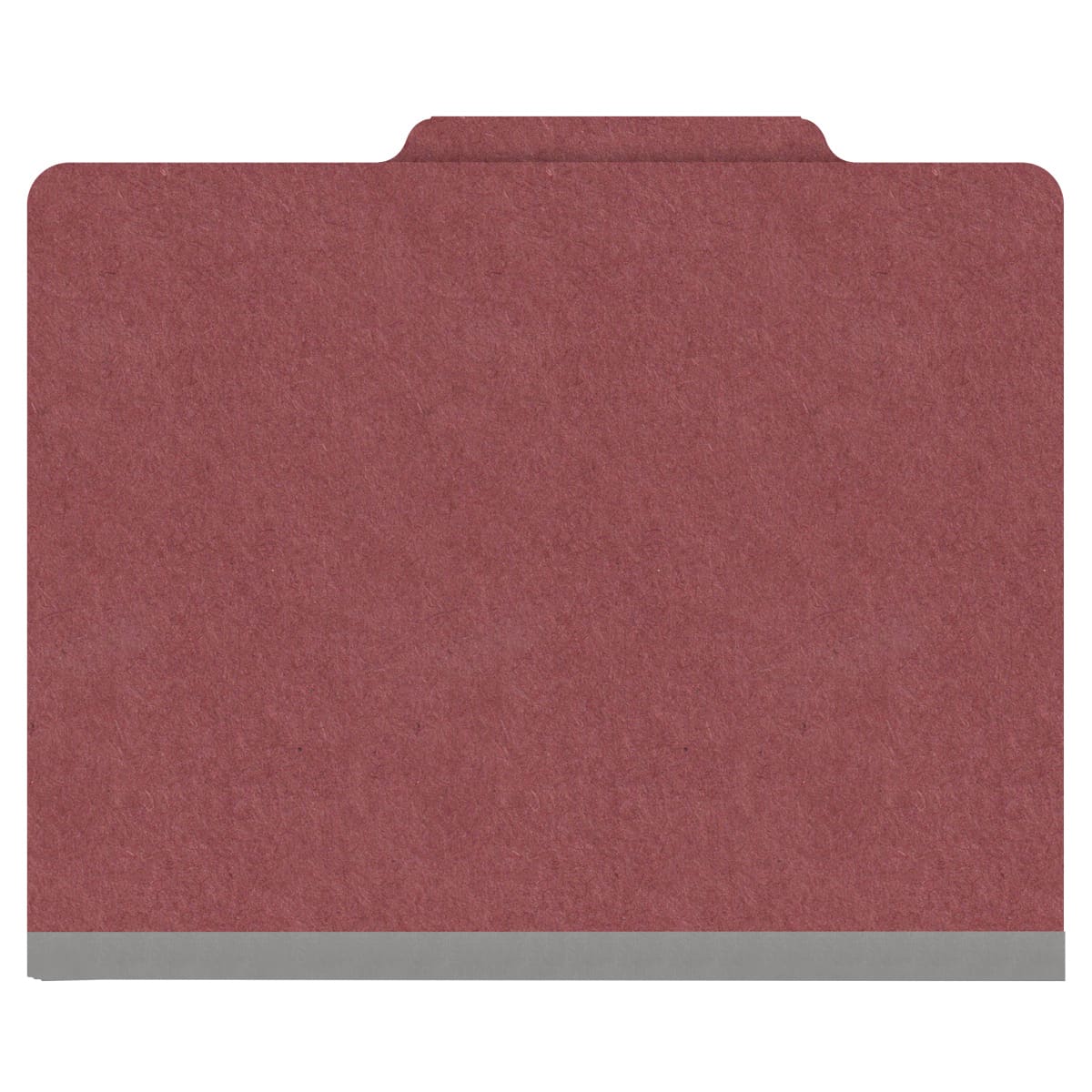 Dark red letter size top tab classification folder with 2" russet brown tyvek expansion. 25 pt type 3 pressboard stock. Packaged 25/125.