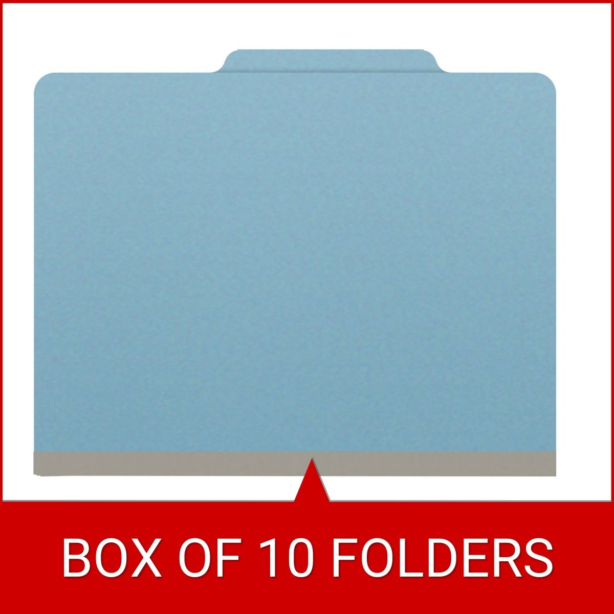 Blue letter size top tab classification folder with 2" gray tyvek expansion. 25 pt type 3 pressboard stock. Packaged 25/125.
