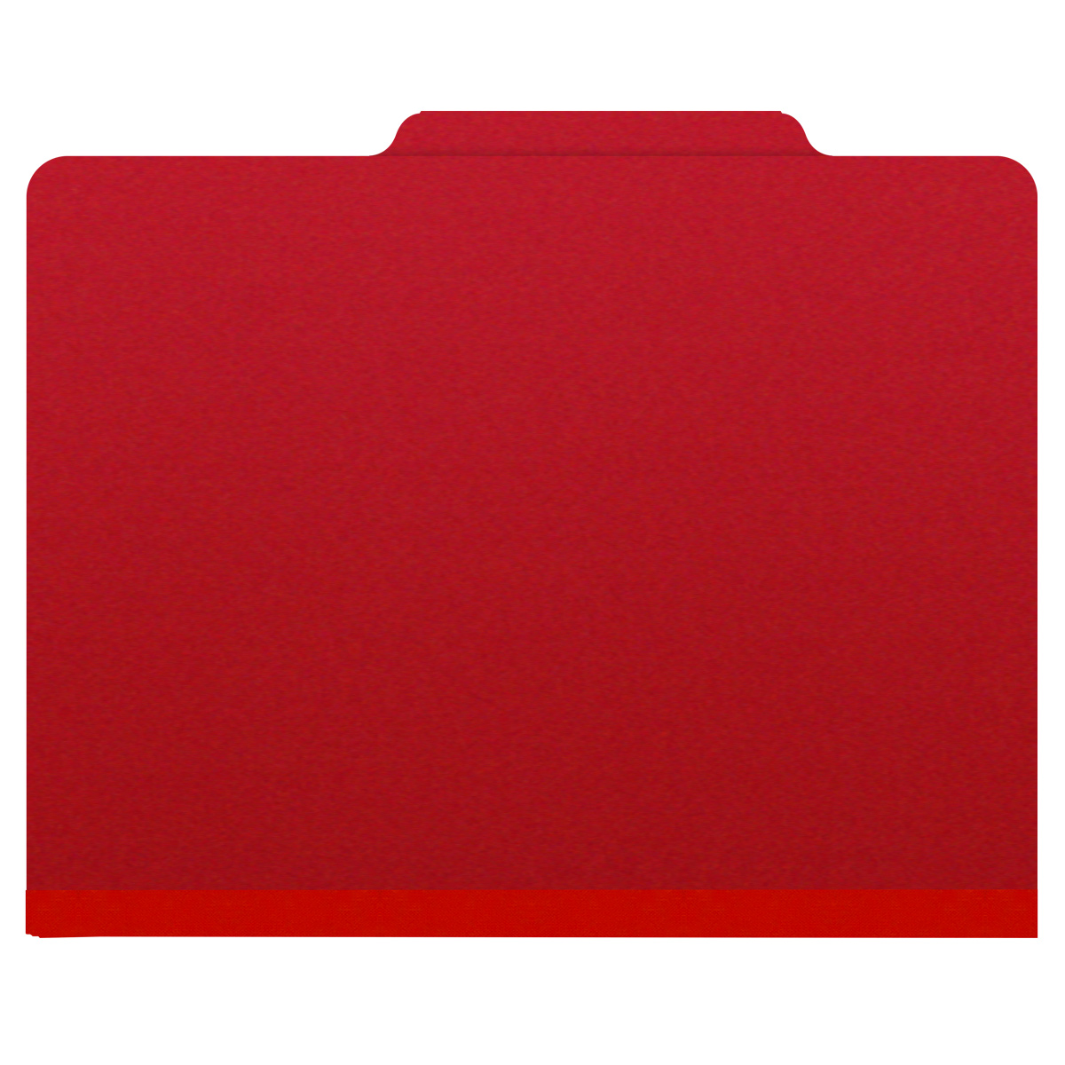 Deep red letter size top tab classification folder with 2" gray tyvek expansion. 25 pt type 3 pressboard stock. Packaged 25/125