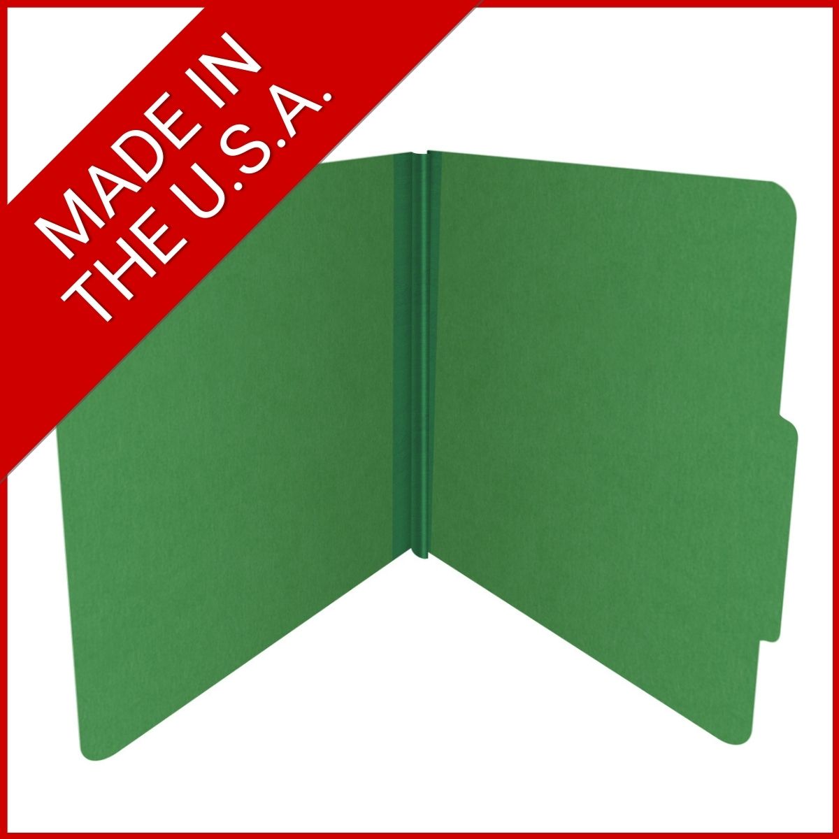 Moss green letter size top tab classification folder with 2" dark green tyvek expansion. 25 pt type 3 pressboard stock, 25/Box