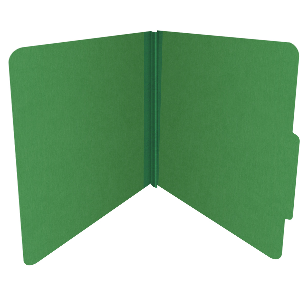 Moss green letter size top tab classification folder with 2" dark green tyvek expansion. 25 pt type 3 pressboard stock. Packaged 25/125