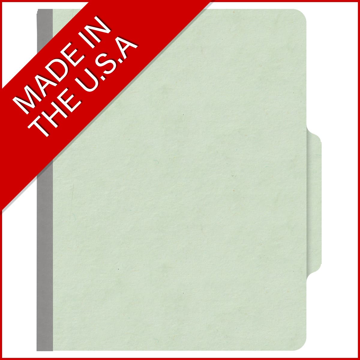 Pale green letter size top tab classification folder with 2" gray tyvek expansion. 25 pt type 3 pressboard stock. Packaged 25/125.