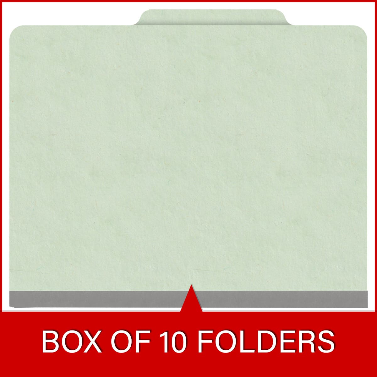 Pale green letter size top tab classification folder with 2" gray tyvek expansion. 25 pt type 3 pressboard stock. Packaged 25/125.