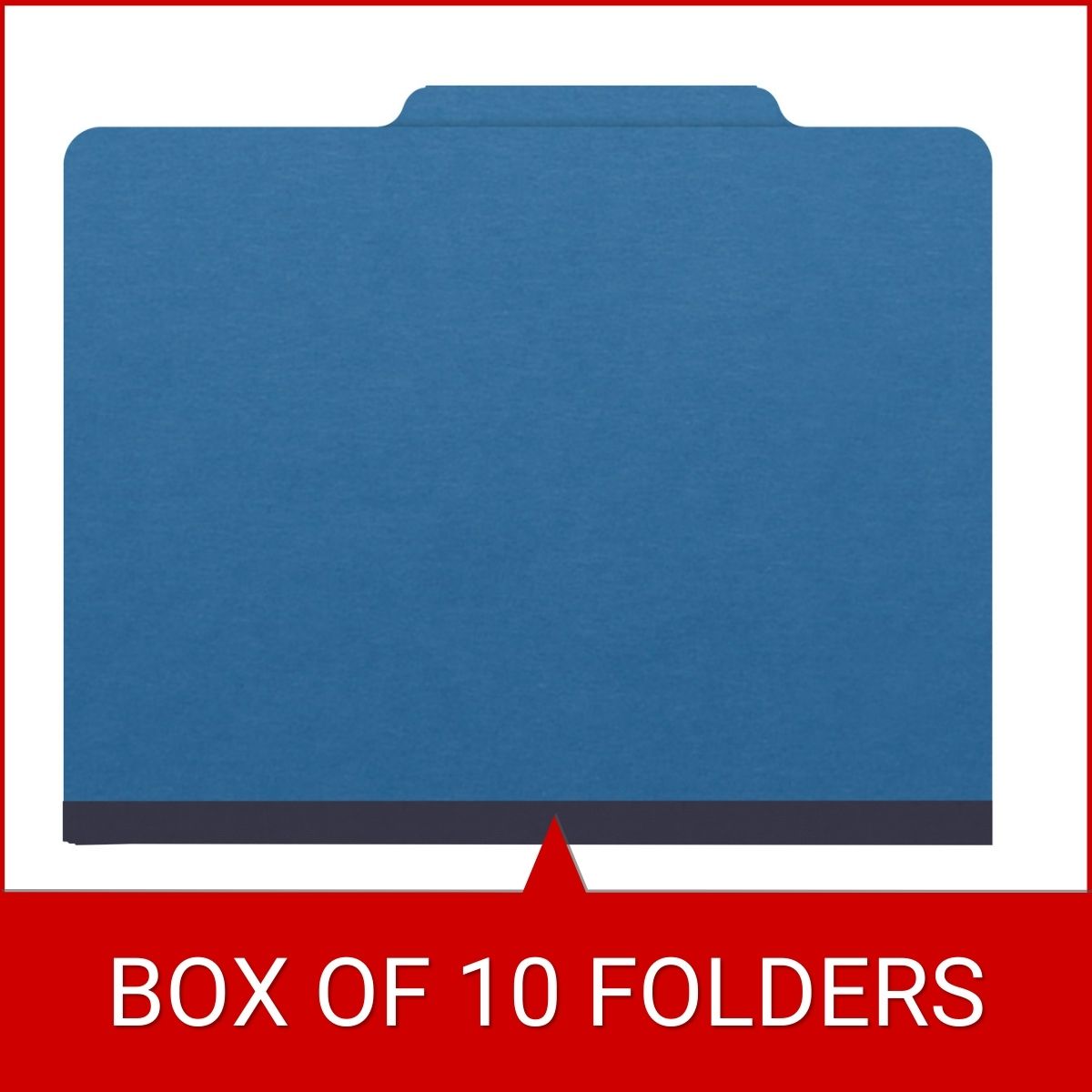 Royal blue letter size top tab classification folder with 2" dark blue tyvek expansion. 25 pt type 3 pressboard stock, 25/Box
