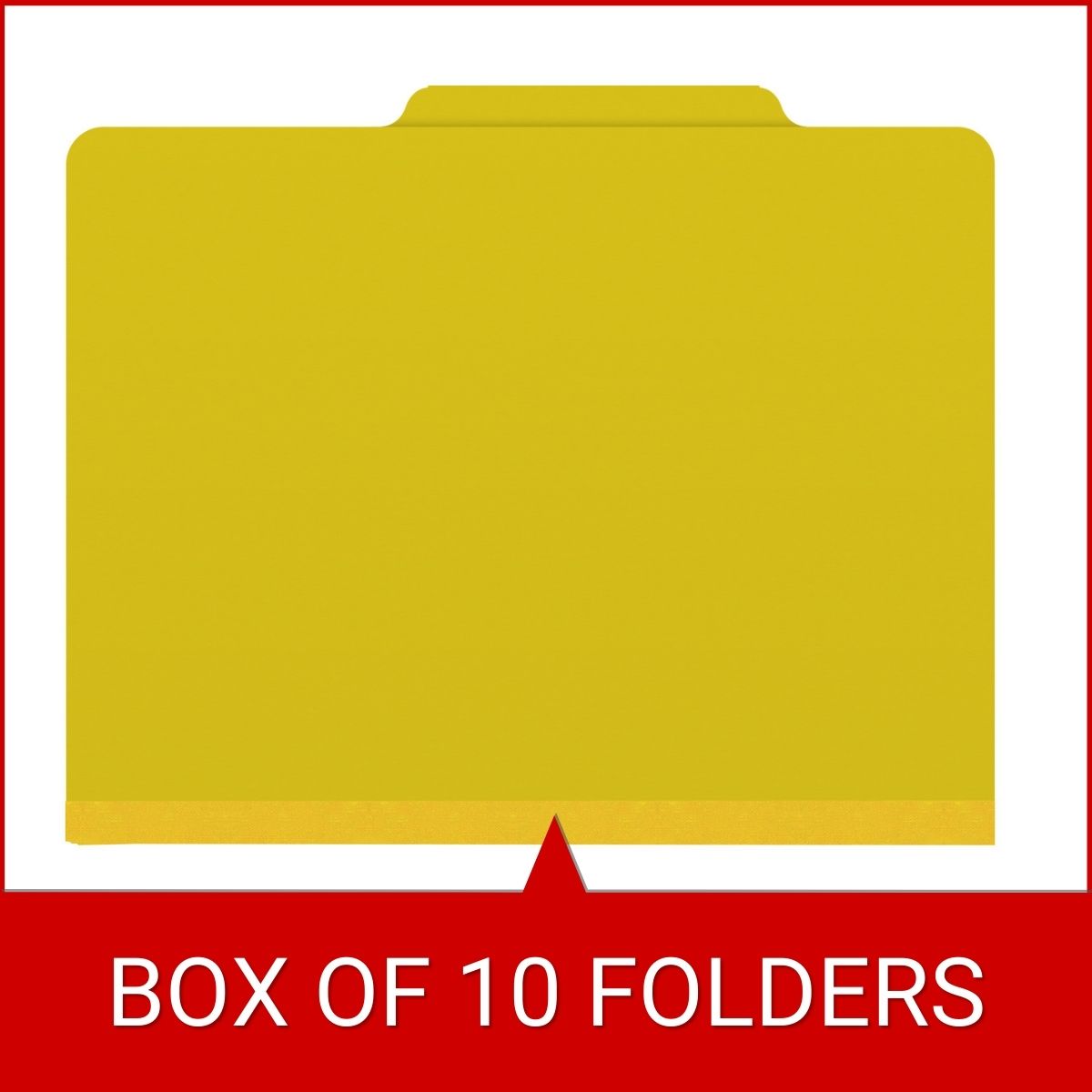Yellow letter size top tab classification folder with 2" lemon yellow tyvek expansion. 25 pt type 3 pressboard stock. Packaged 25/125.
