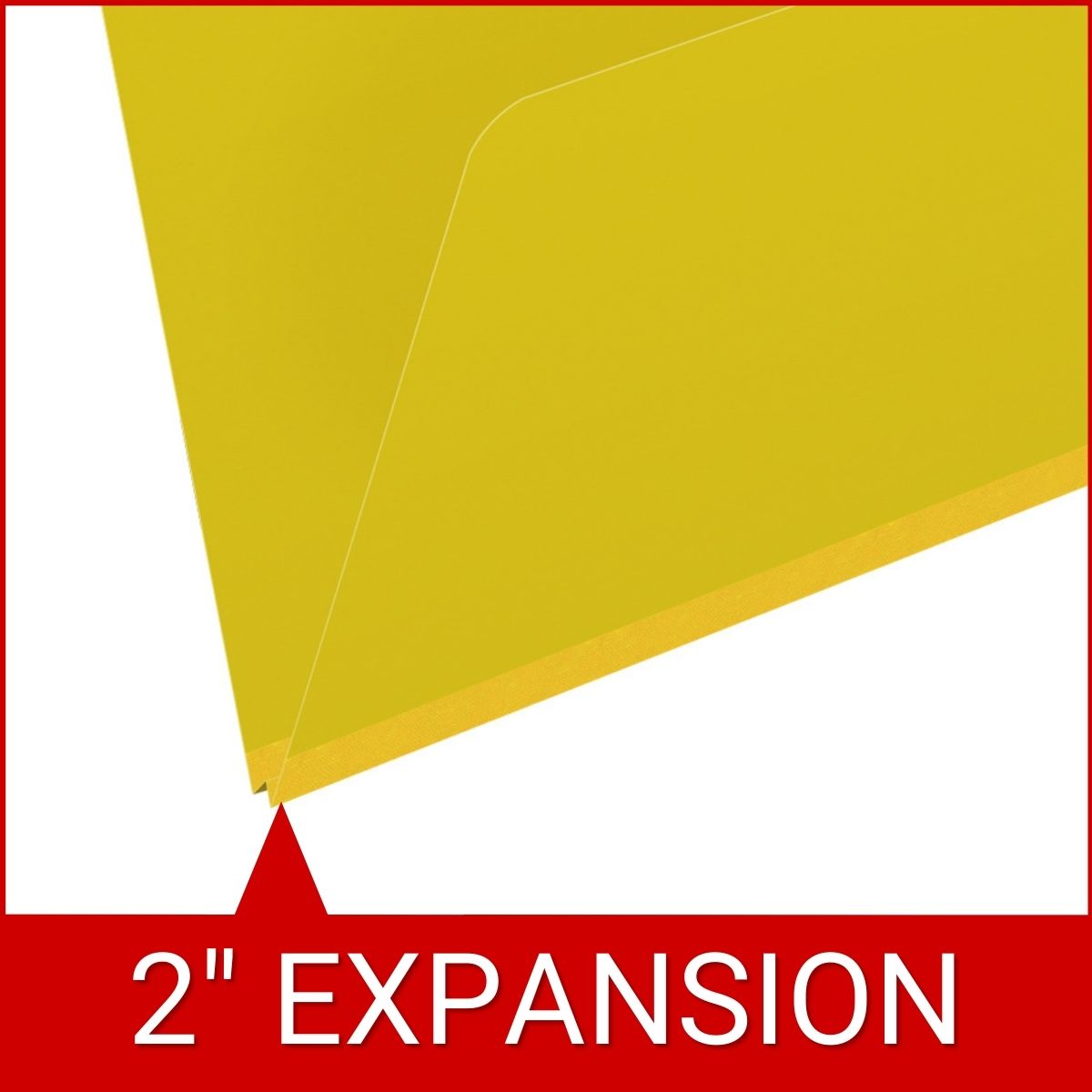 Yellow letter size top tab classification folder with 2" lemon yellow tyvek expansion. 25 pt type 3 pressboard stock. Packaged 25/125.