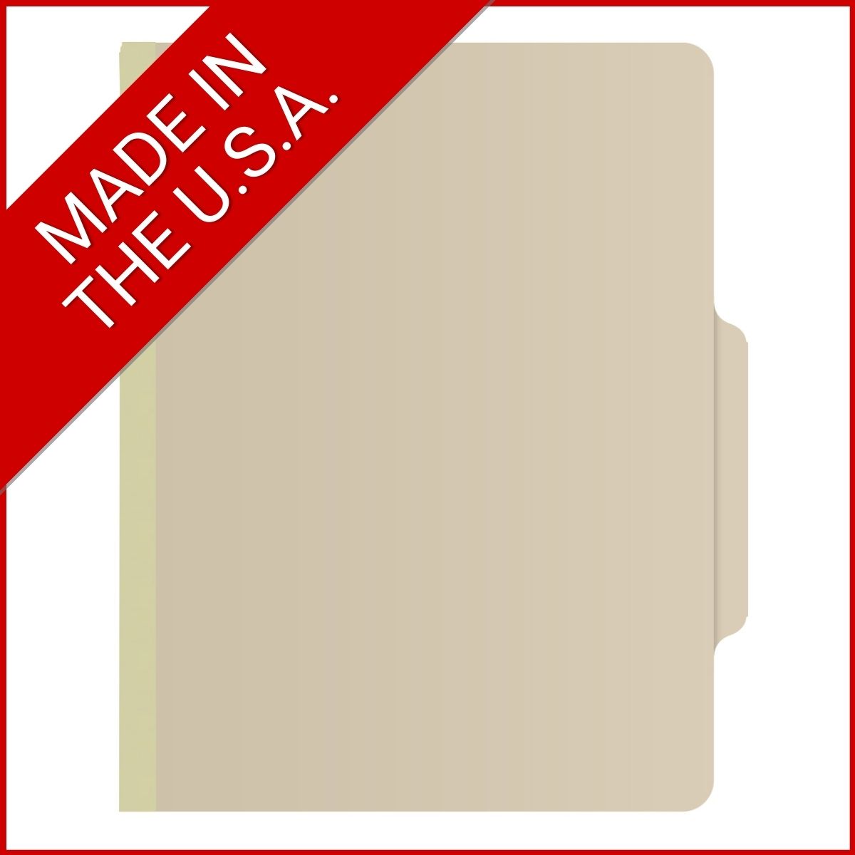 Manila letter size top tab classification folder with 2" gray tyvek expansion and 2" bonded fasteners on inside front and inside back. 18 pt manila stock. Packaged 25/125.