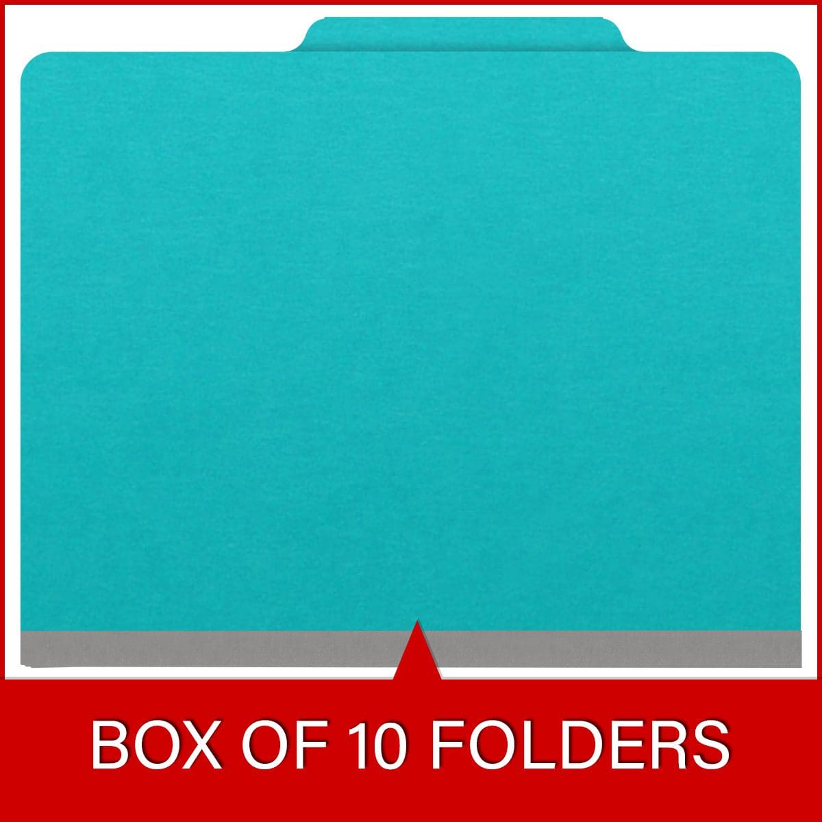 Light blue letter size top tab classification folder with 3" gray tyvek expansion, with 2" bonded fasteners on inside front and inside back and 1" duo fastener on dividers. 18 pt. paper stock and 17 pt brown kraft dividers, 10/Box