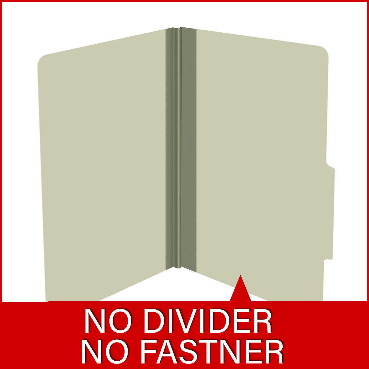 Green legal size top tab classification folder with 2" gray tyvek expansion. 25 pt type 3 pressboard stock. Packaged 25/125.