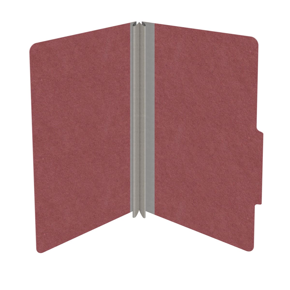 Dark red legal size top tab classification folder with 2" russet brown tyvek expansion. 25 pt type 3 pressboard stock. Packaged 25/125.