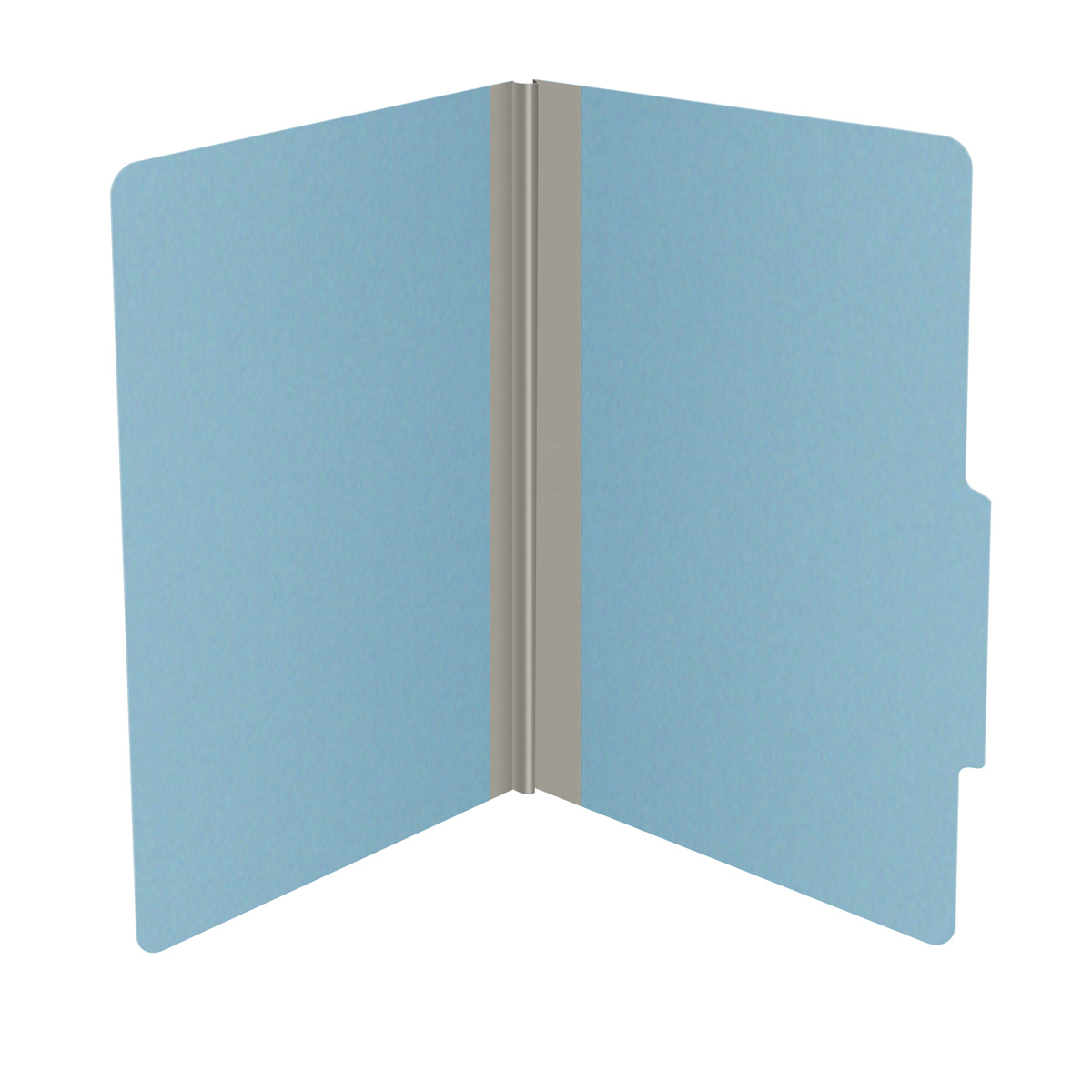 Blue legal size top tab classification folder with 2" gray tyvek expansion. 25 pt type 3 pressboard stock. Packaged 25/125.
