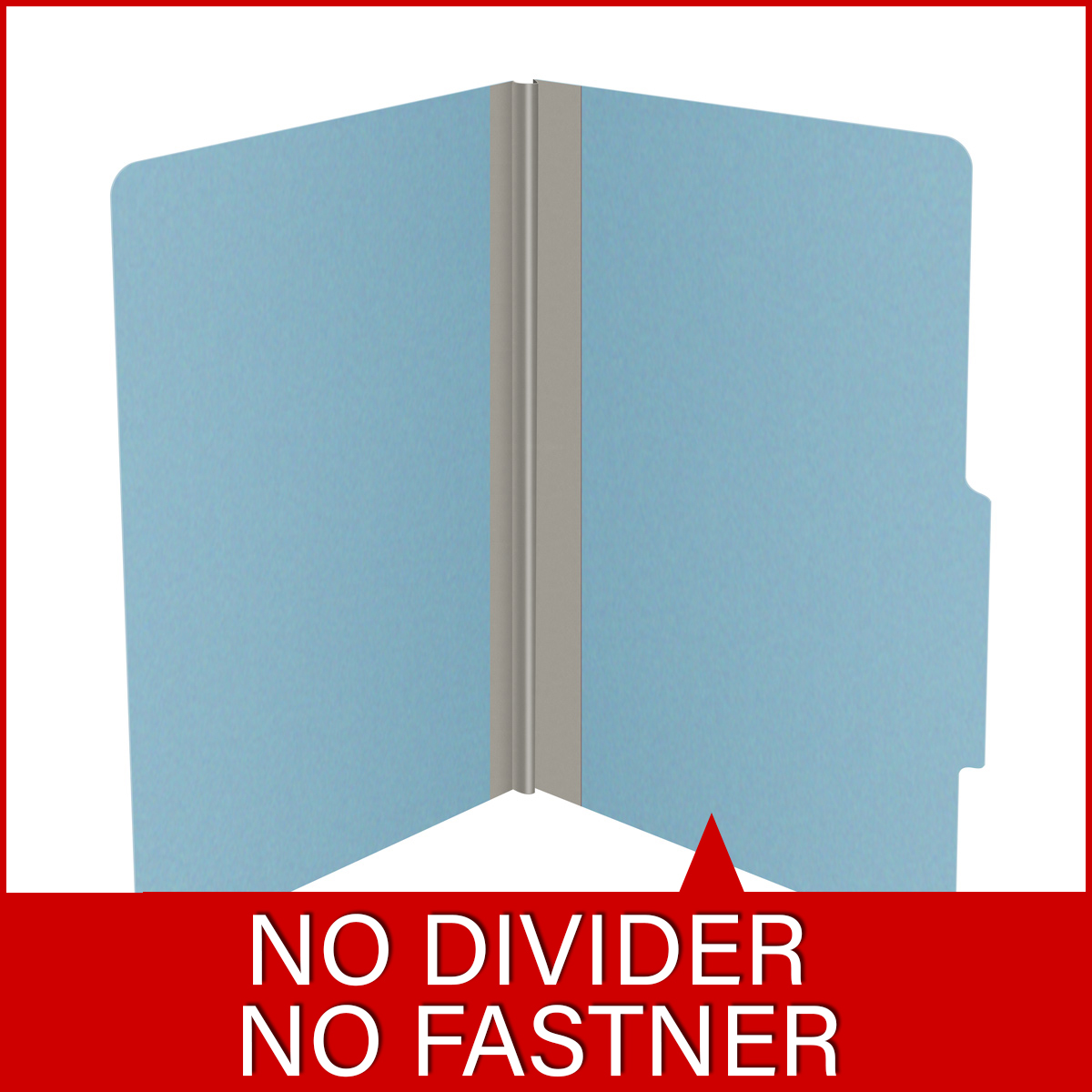 Blue legal size top tab classification folder with 2" gray tyvek expansion. 25 pt type 3 pressboard stock. Packaged 25/125.