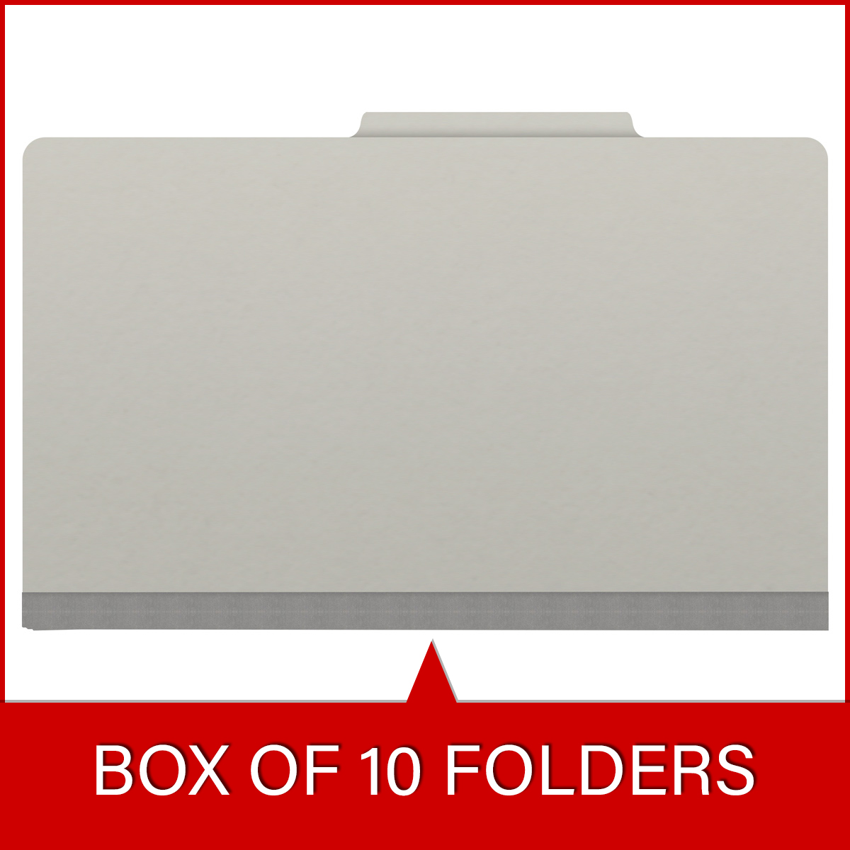 Grey legal size top tab classification folder with 2" gray tyvek expansion. 25 pt type 3 pressboard stock. Packaged 25/125.