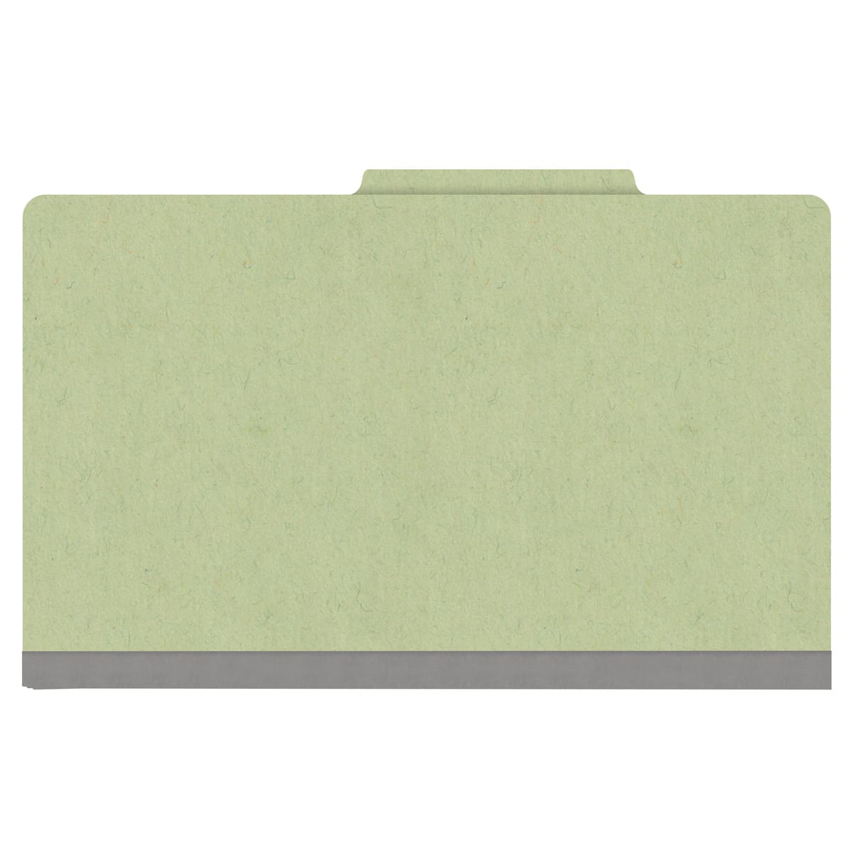 Peridot green legal size top tab classification folder with 2" dark green tyvek expansion. 25 pt type 3 pressboard stock. Packaged 25/125.