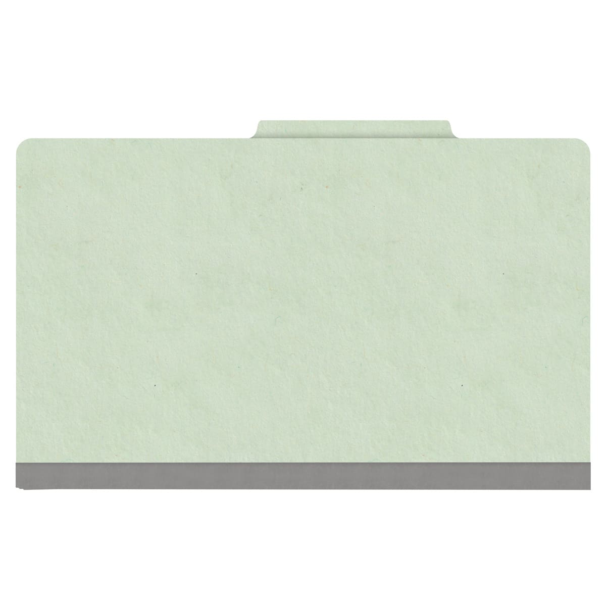 Pale green legal size top tab classification folder with 2" gray tyvek expansion. 25 pt type 3 pressboard stock. Packaged 25/125.