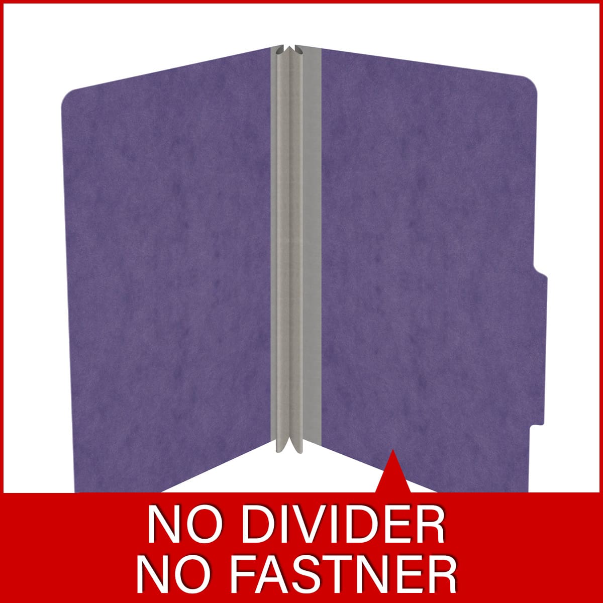 Purple legal size top tab classification folder with 2" gray tyvek expansion. 25 pt type 3 pressboard stock. Packaged 25/125.