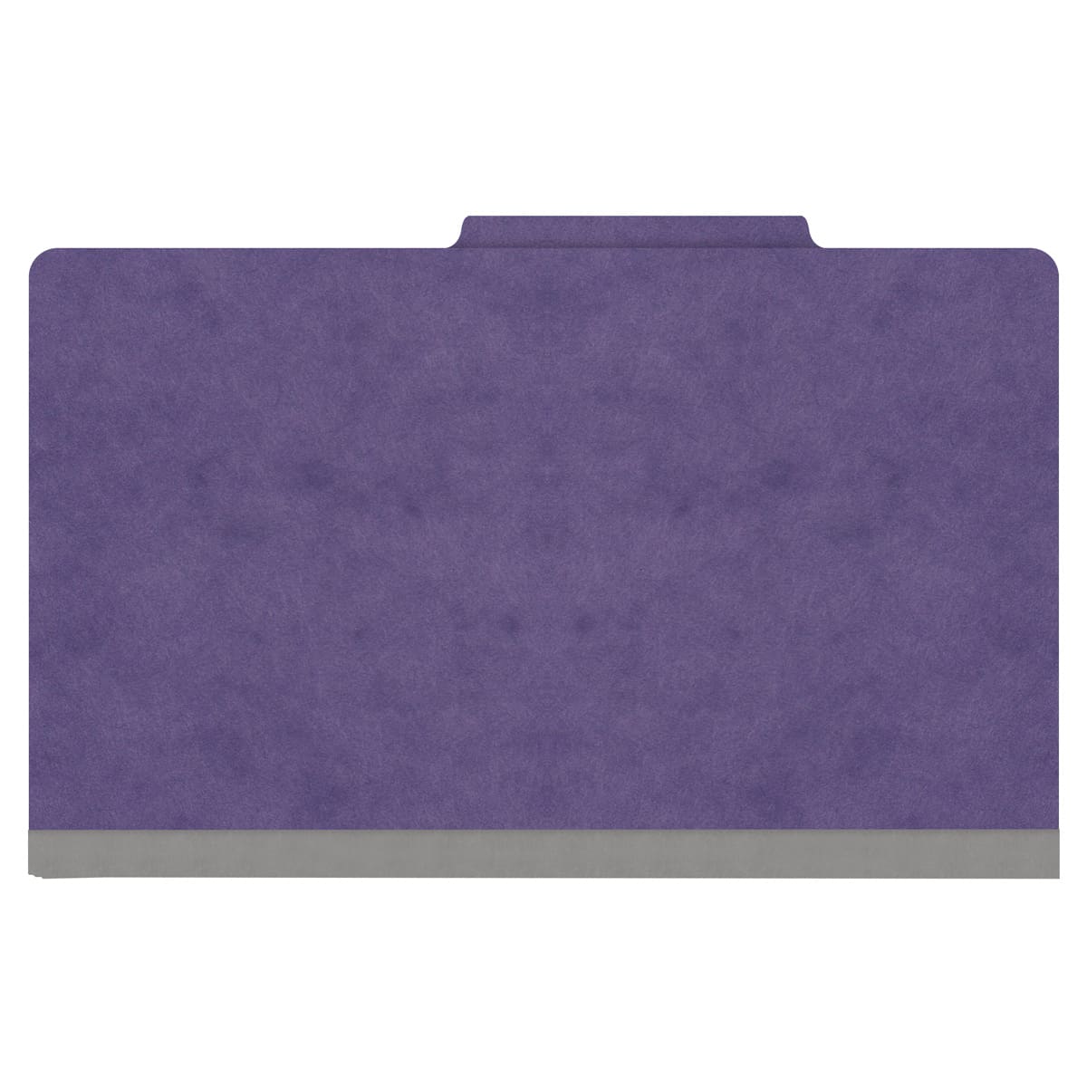Purple legal size top tab classification folder with 2" gray tyvek expansion. 25 pt type 3 pressboard stock. Packaged 25/125.