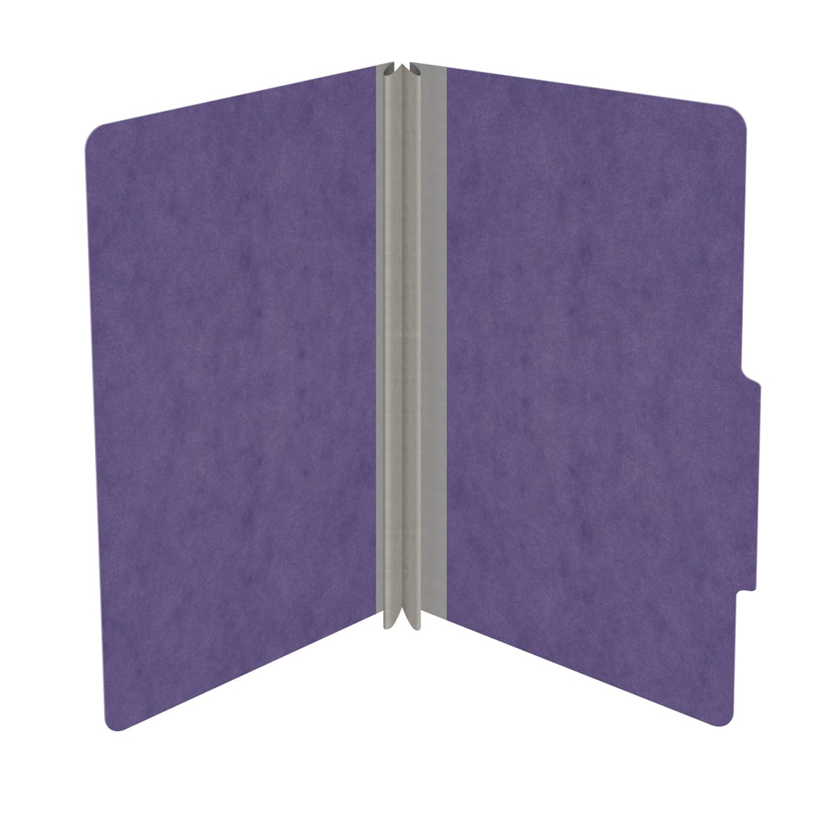 Purple legal size top tab classification folder with 2" gray tyvek expansion. 25 pt type 3 pressboard stock. Packaged 25/125.