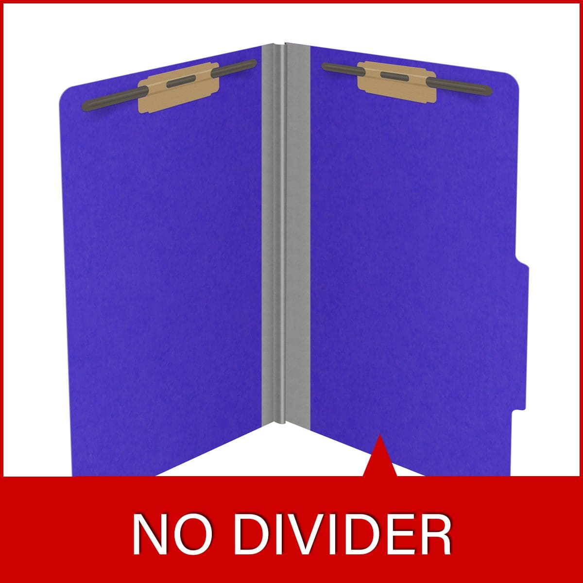 Purple legal size top tab classification folder with 2" gray tyvek expansion and 2" bonded fasteners on inside front and inside back. 18 pt. paper stock, 25/Box