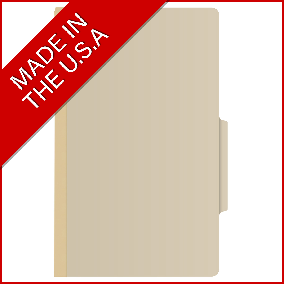 Manila legal size top tab classification folder with 2" gray tyvek expansion and 2" bonded fasteners on inside front and inside back. 18 pt manila stock. Packaged 25/125.