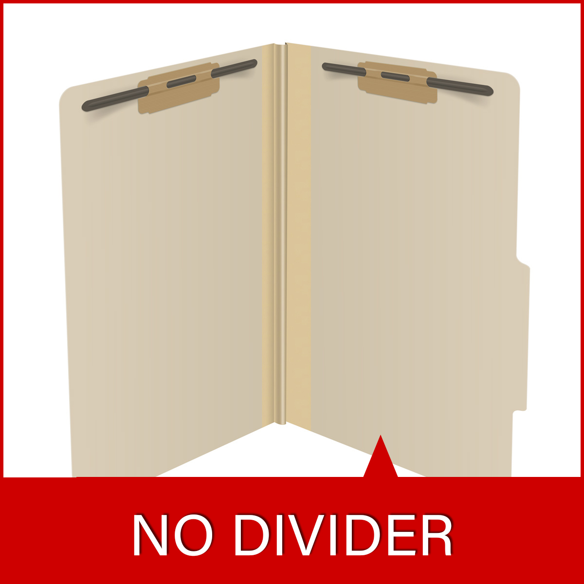 Manila legal size top tab classification folder with 2" gray tyvek expansion and 2" bonded fasteners on inside front and inside back. 18 pt manila stock. Packaged 25/125.