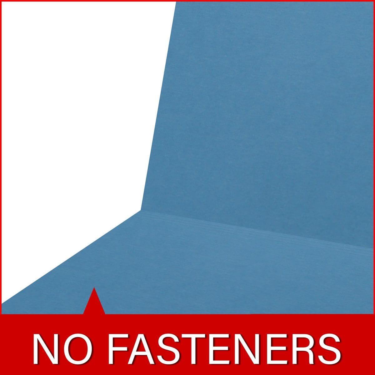Blue letter size reinforced end tab folder. 14 pt blue stock. Packaged 50/250