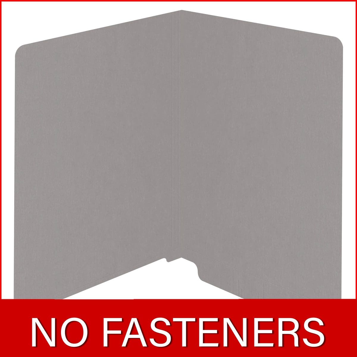 Gray letter size reinforced end tab folder. 14 pt gray stock. Packaged 50/250