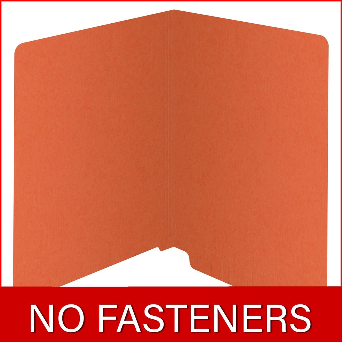 Orange letter size reinforced end tab folder. 14 pt orange stock, 50/Box
