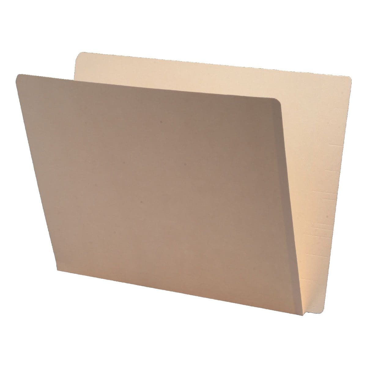 Manila letter size reinforced super end tab folder. 11 pt manila stock, 100/Box